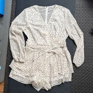 Polka Dot Long Sleeve Romper